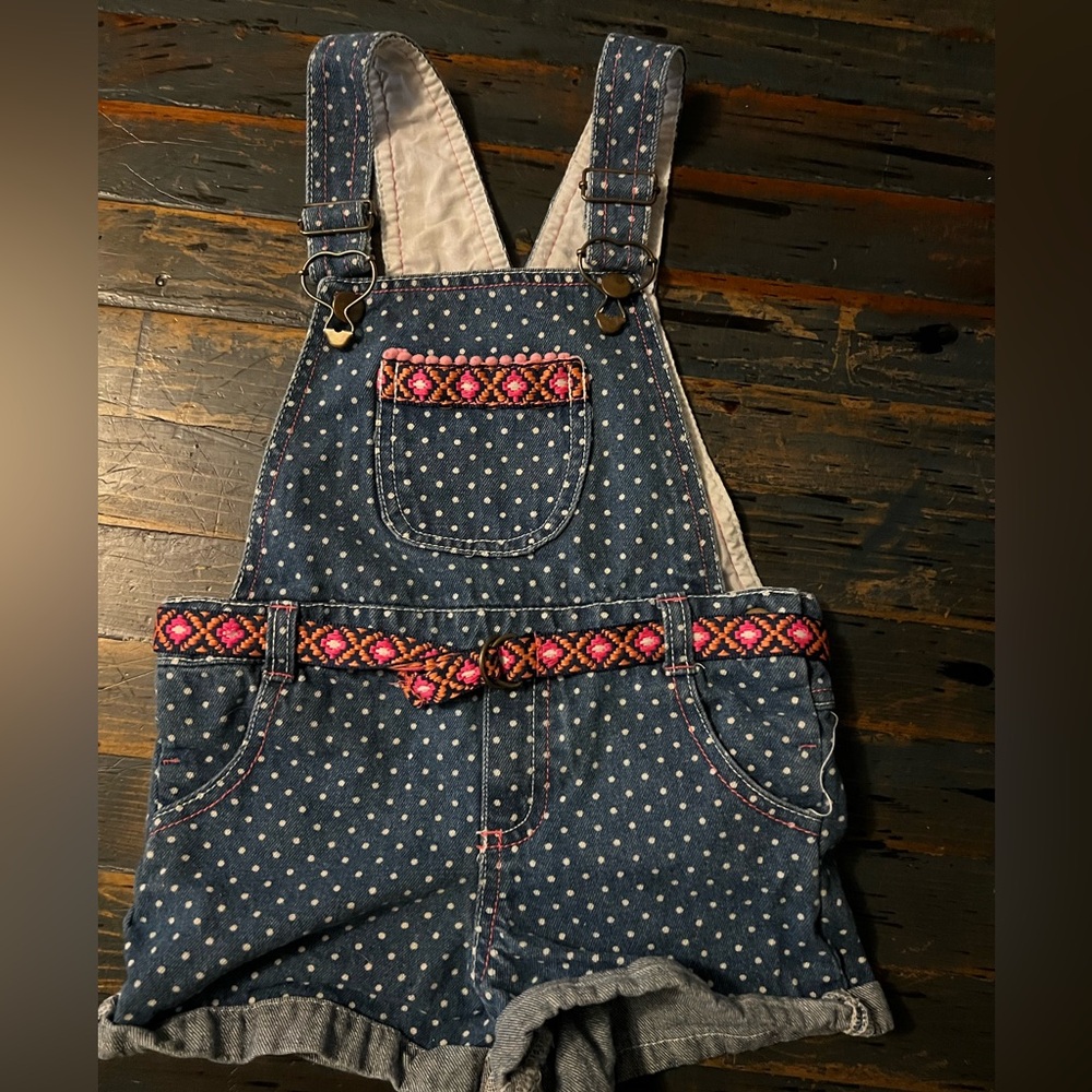 Stylish Denim Overalls with Embroidery size 4T